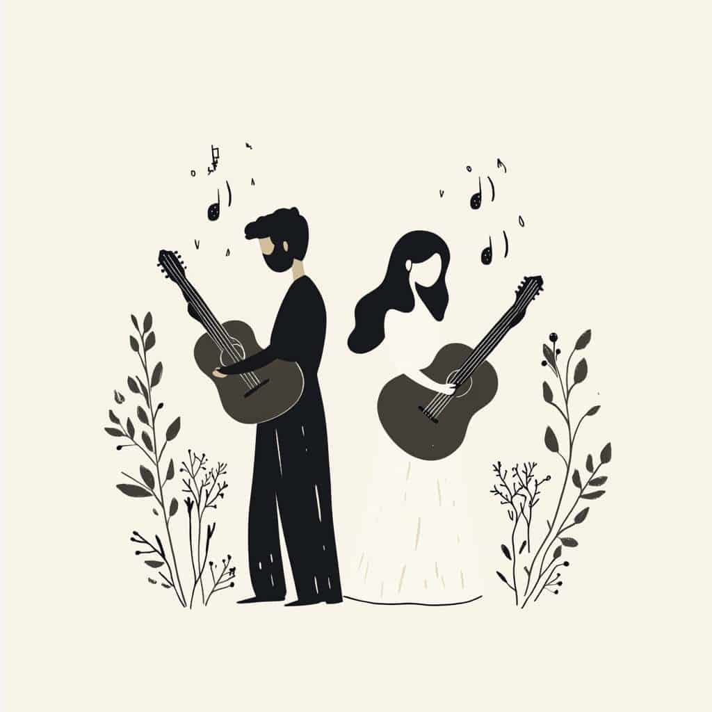 mariage rock couple noir et blanc